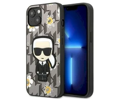 Dėklas Karl Lagerfeld KLHCP13MPMNFIK1 Apple iPhone 13/ 14 / 15 6,1″ pilkos spalvos Flower Ikonik Karl