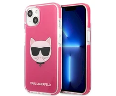 Karl Lagerfeld KLHCP13STPECPI Apple iPhone 13 mini 5,4″ kietas dėklas fuschia Choupette Head