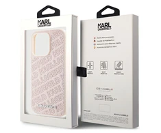 Karl Lagerfeld dėklas, skirtas iPhone 15 Plus 6,7 rožinės spalvos KLHCP15MPQKPMP HC QUILTED K PATTERN