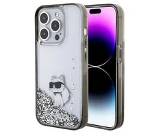 Dėklas Karl Lagerfeld Liquid Glitter Choupette - Apple iPhone 15 Pro Max Case Transparent