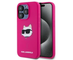 Karl Lagerfeld KLHMP15XSCHPPLF Apple iPhone 15 Pro Max 6.7″ fuschia kietas dėklas Silicone Choupette Head