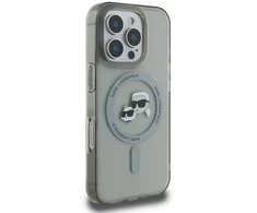 Karl Lagerfeld KLHMP16LHLSKCK Apple iPhone 16 Pro 6.3″ juodos spalvos kietas dėklas IML Metal Karl&Choupette Head