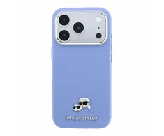 Karl Lagerfeld PU Grained Semi Wrap K&CH Heads Magsafe dėklas skirtas iPhone 18 Pro Max Mėlyna