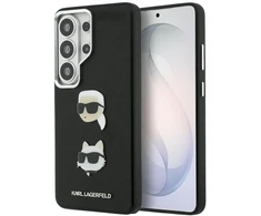 Dėklas Karl Lagerfeld Saffiano Double Heads Metal Samsung Galaxy S26 Ultra juodos spalvos