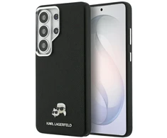 Karl Lagerfeld Grained PU Leather K&amp;CH Heads Magnetic dėklas Samsung Galaxy S26 Ultra juodos spalvos