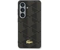 „Lacoste“ PVC mišinio monogramos auksinis magnetinis dėklas, skirtas „Samsung Galaxy S26+“ / ruda