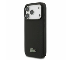 Lacoste PVC Iconic Petit Pique Metal Logo MagSafe Dėklas iPhone 18 Pro Juodas