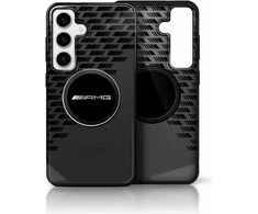 Dėklas Mercedes Cas AMG Transparent Rhombs MagSafe skirta Samsung Galaxy S25 juodas