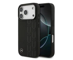 Mercedes Leather Laurel Leaves MagSafe dėklas skirtas Apple iPhone 17 Pro juodos spalvos
