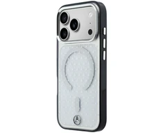 Mercedes PC/TPU Star Pattern MagSafe dėklas, skirtas iPhone 18 Pro, skaidrus/juodas