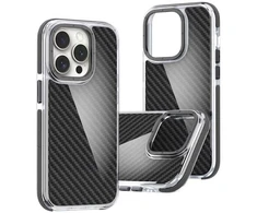 Dėklas Mocco Acrylic Carbon Back Case for Apple iPhone 16e