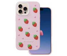 Dėklas Mocco Strawberry Back Case for Apple iPhone 16 Pro