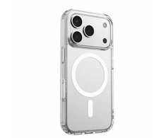 Swissten skaidrus želė „MagStick“ dėklas, skirtas „Apple iPhone 17 Pro Max“.