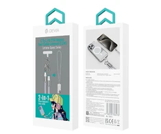 Devia kabelis lanyard 2in1 PD USB-C - Lightning 1,2 m 27W violetinės spalvos
