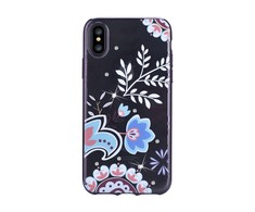 Dėklas Devia Bloosom Silicone Back Case With Swarovsky Crystals For Apple iPhone X / XS Juodas