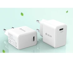 Devia laidinis įkroviklis GRS EA457 GaN PD 30W 1x USB-C baltos spalvos