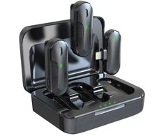 Devia mikrofonas telefonui Kintone Lightning belaidis 2in1 juodos spalvos