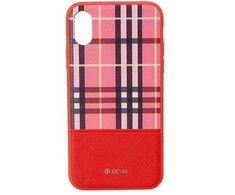 Dėklas Devia Lattice Silicone Back Case For Apple iPhone X / XS Raudona