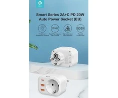 Devia maitinimo lizdas PD įkroviklis 20W 1x USB-C 2x USB 3A baltos spalvos