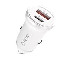 Devia car charger Smart Mini PD QC 3.0 30W 1x USB 1x USB-C baltas