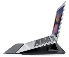 Devia nešiojamojo kompiuterio krepšys / MacBook dėklas Ultra-Thin 13,3” vandeniui atsparios PU odos, juodas