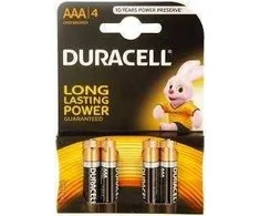 Duracell AAA MN2400 šarminės LR03 1.5V baterijos, 4 vnt.