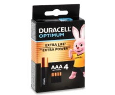 BATTERIES DURACELL OPTIMUM AAA 4PCS