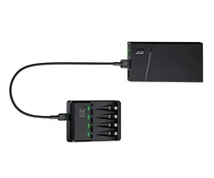 Duracell Žalias Cell VitalCharger UBS-C Charger for AAA/AA batteries / 4x HR03 800mAh included
