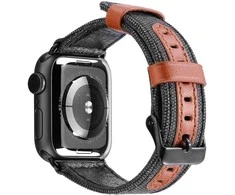 Dux Ducis Litchi Grain Band dirželis opaska bransoleta do Watch 4 40mm / Watch 3 38mm / Watch 2 38mm / Watch 1 38mm juoda universalus