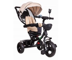Ecotoys Triratukas su besisukančia sėdyne Eco Toys, smėlio spalvos