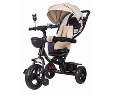 Ecotoys Triratukas su besisukančia sėdyne Eco Toys, smėlio spalvos
