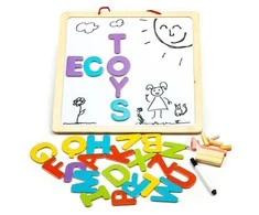 Ecotoys Mokomoji magnetinė kreida lenta su raidėmis 3in1