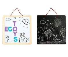 Ecotoys Mokomoji magnetinė kreida lenta su raidėmis 3in1