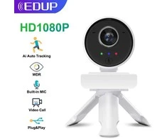 „Reolink EDUP 1080P Full HD“ internetinė kamera / automatinis fokusavimas / išmanusis „Wi-Fi“ su mikrofonu / portreto sekimas / USB / 4K
