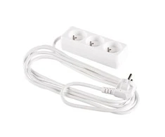 Karlik Elcan ilgintuvas su 3 lizdais / 5 m kabelio ilgis / 10A / 250V / IP20 / baltas
