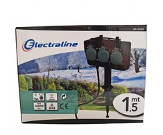 Prailginimo laidas Electraline, 3 x 1 mm², 1,5 m, 3 lizdai
