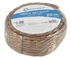 Electraline 16813 FRRTX Textile cable 3G1.5 mm² / 20 m