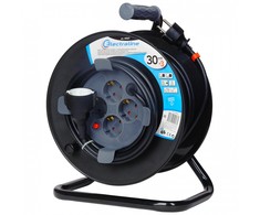 Electraline Ilgintuvas ritėje su įžeminimu ir apsauga 4-vietis/3x1.5mm/30m+3m