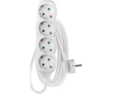 Emos Ilgiklis 4 lizdų 3.0m su įžeminimu (baltas) 1.5mm²