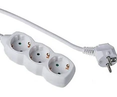 Emos Ilgiklis 3 lizdų 3.0m su įžeminimu (baltas) 1.5mm²