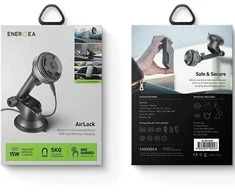 ENERGEA universalus indukcinis telefono laikiklis AirLock juodos spalvos