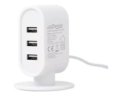 EnerGenie Gembird Universal USB Tischladegerät Juodas 3.1 A EG-U3C3A-01-MX