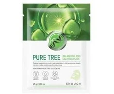 ENOUGH Pure Tree Balancing Pro Calming Mask - raminamoji ir drėkinamoji lakštinė veido kaukė, 1vnt.