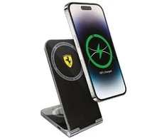 Ferrari foldable cargo. induction 2in1 FECBFMALK 15W juodos spalvos Printed Logo MagSafe