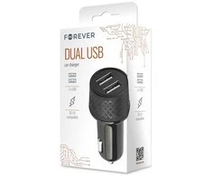 Forever automobilinis įkroviklis 1xUSB 2,4A + 1xUSB QC 3.0 LA-03 juodas