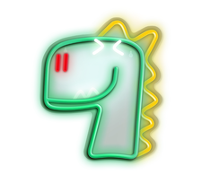 TelForceone Neoninis LED JURASSIC DINO žalias FLNJ02"Forever" šviesiai