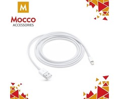 Mocco Lightning USB data and charging cable 1m Baltas