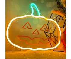 TelForceone Neoninė PLEXI LED HAPPY PUMPKIN oranžinė žalia FPNE10"Forever" šviesiai