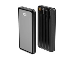 Forever power bank TB-411 ALLin1 10000 mAh su kabeliss USB-C + Lightning + microUSB juodos spalvos
