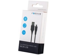 Forever kabelis USB - microUSB 1,0 m 1A juodos spalvos